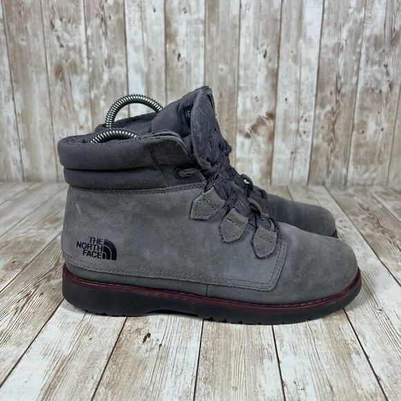 The North Face Gray Suede Leather Ankle Boots‎ Womens Hiking Casual Shoes - Picture 1 of 8